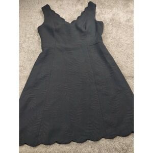 Lilly Pullitzer Sabeen Stretch Dress in Black Onyx Fern Pucker Jacquard Womens 8